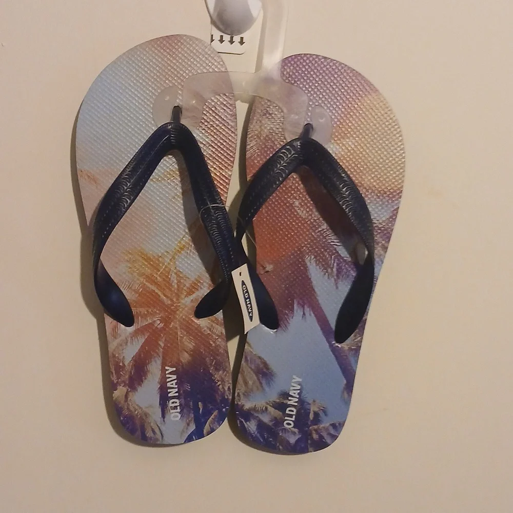 OLD NAVY‎ BOYS PALM TREE FLIP FLOPS 5-6